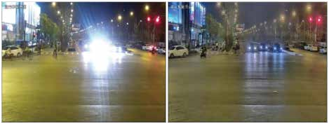 Headlight glare suppressed by highlight compensation